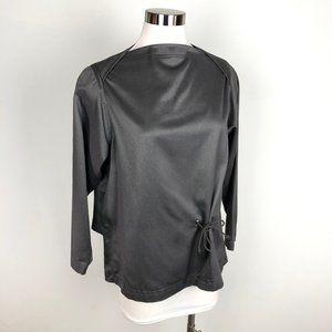 Miller et Bertaux France Pewter Sheen Tied Blouse Top Lagenlook Size 1 or US XL